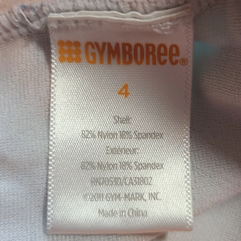 Gymboree Floral One Shoulder Swimsuit Girls 4 Blue Orange 3D Petal